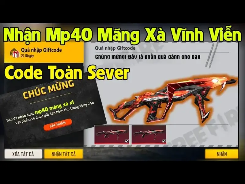 Danh sách mã code Mp40 mãng xà từ nhà phát hành game